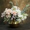 2 Gold Round 6" Textured Ceramic Flower Pots Succulent Planters Party Events